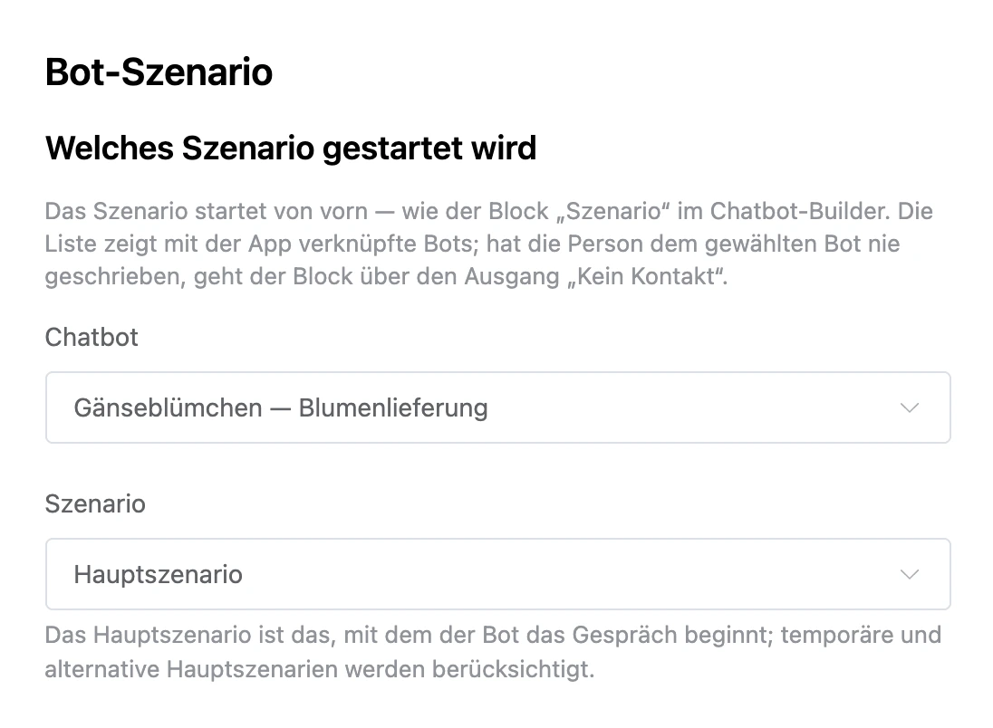 Block „Bot-Szenario“: Bot und „Hauptszenario“