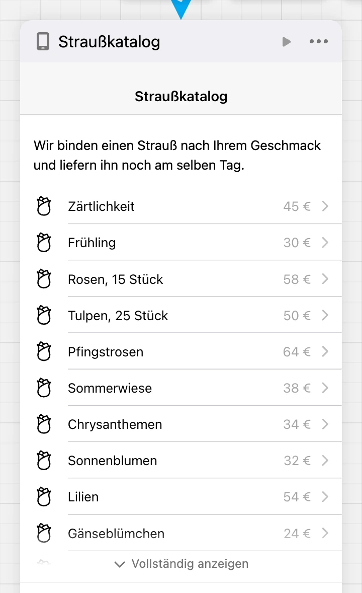 Hoher Bildschirm auf der Karte und die Leiste zum Aufklappen