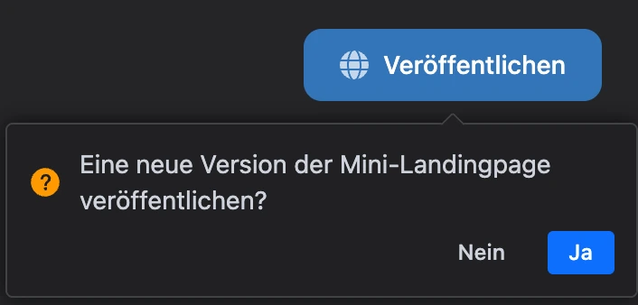 Rückfrage vor der Veröffentlichung