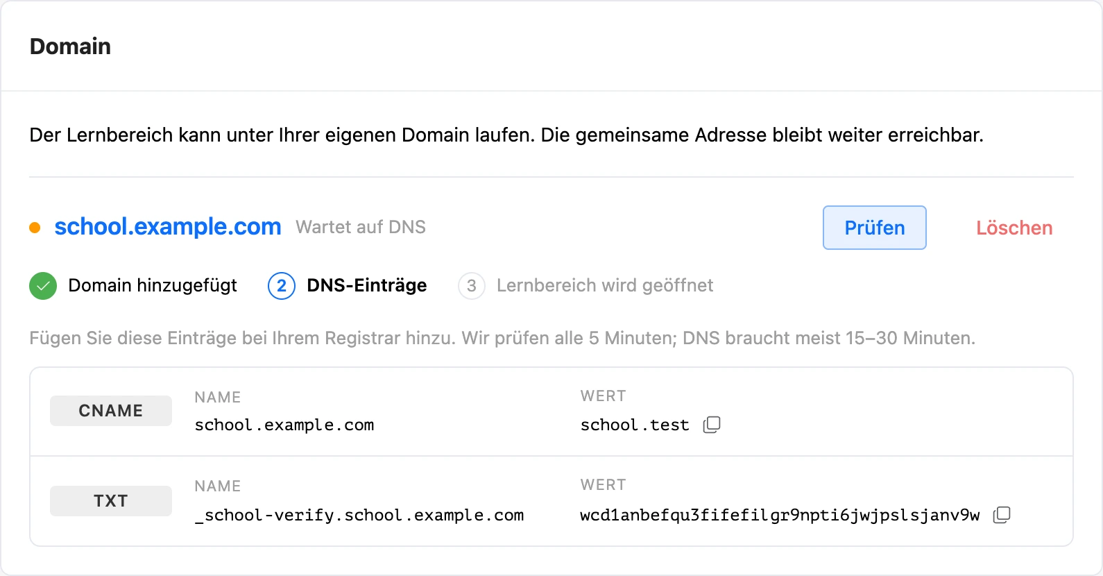 Eigene Domain verbinden: Schritte und DNS-Einträge