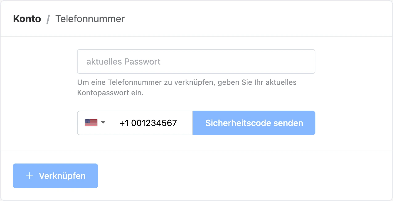 Telefonnummer verknüpfen