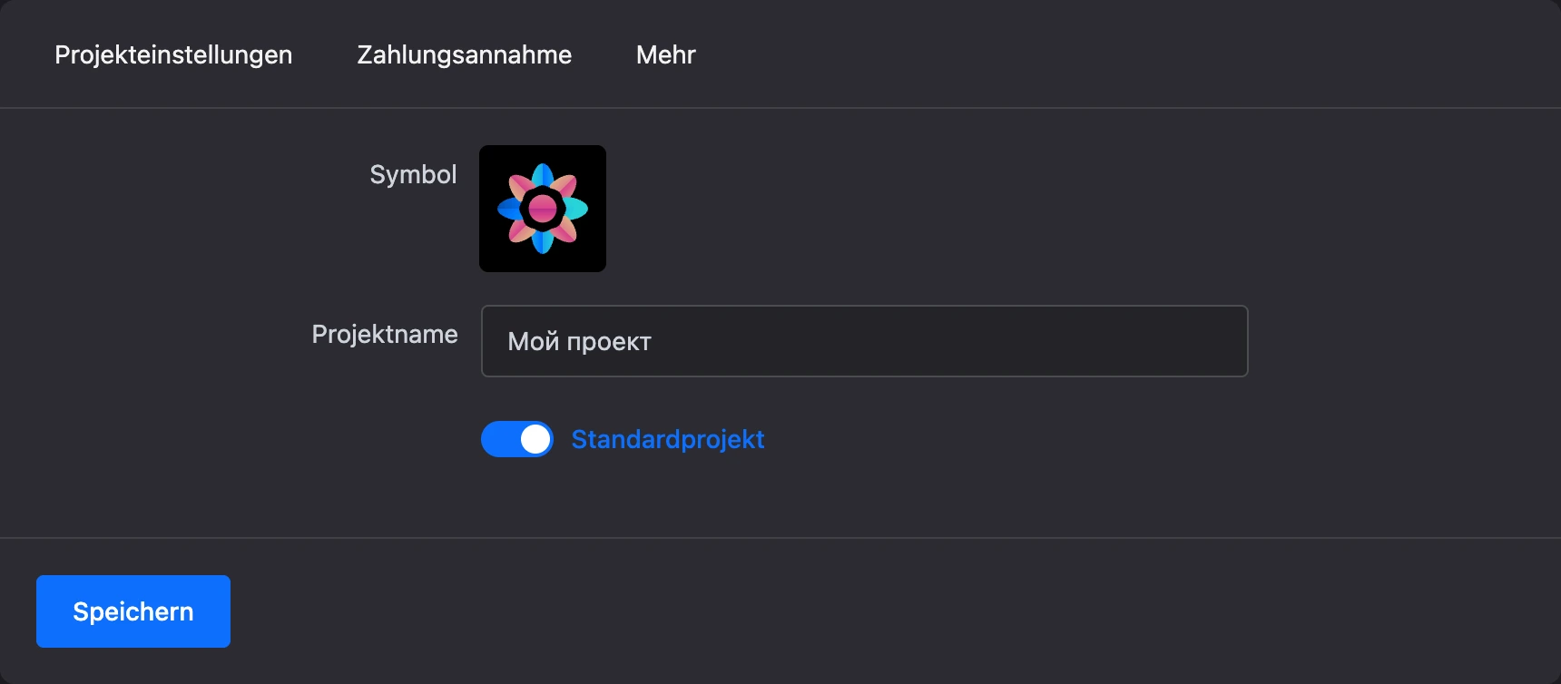 Tab „Projekteinstellungen“