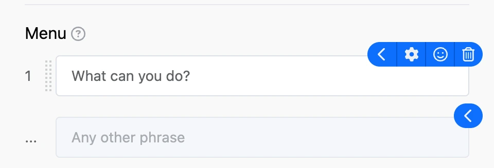 The "Menu" section with the "What can you do?" button