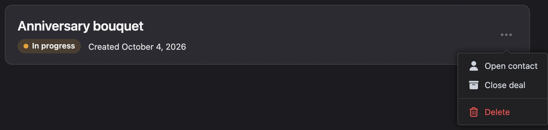 The ⋯ menu on the deal page