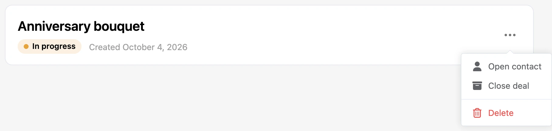 The ⋯ menu on the deal page