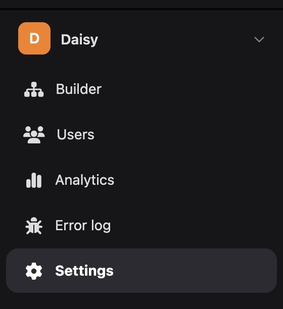App menu: switcher and sections