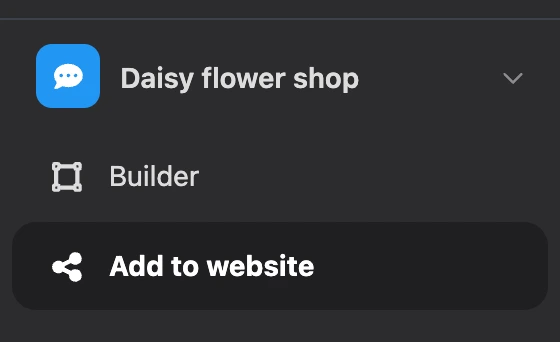 Widget menu: switcher and sections