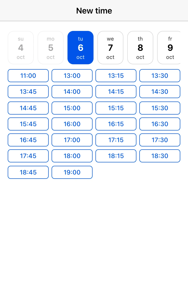 Rescheduling: choosing a new time