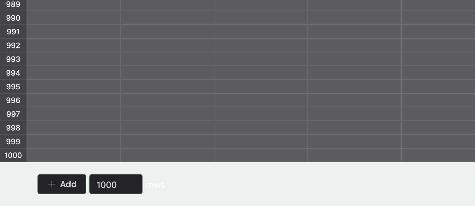 Adding rows below the grid