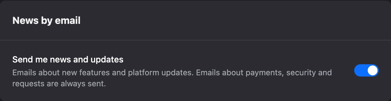 The “News by email” card