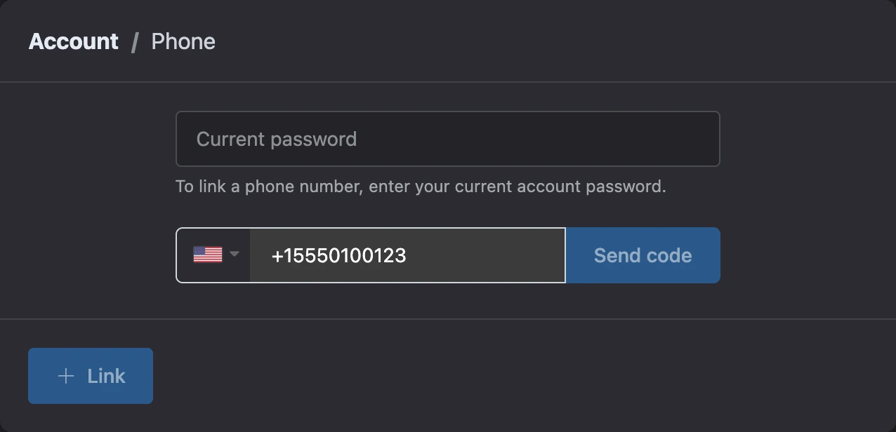 Linking a phone number