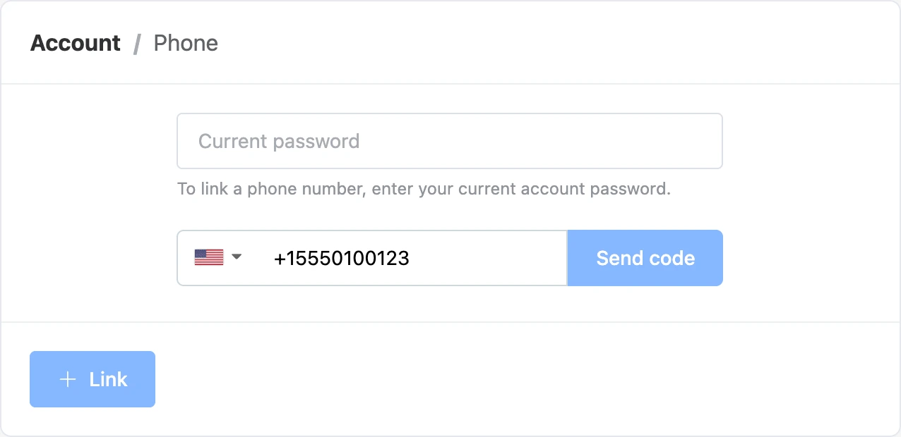 Linking a phone number