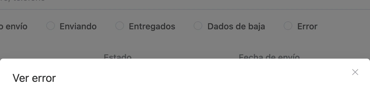 La ventana «Ver error»: la respuesta de la app de mensajería que rechazó el mensaje