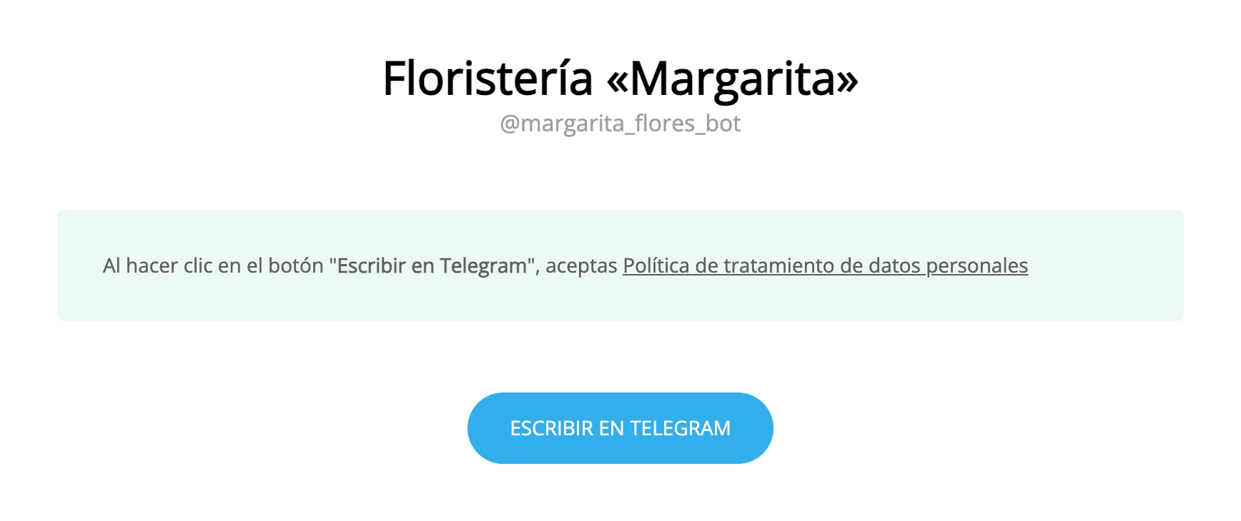 La página de transición con consentimiento mediante el botón