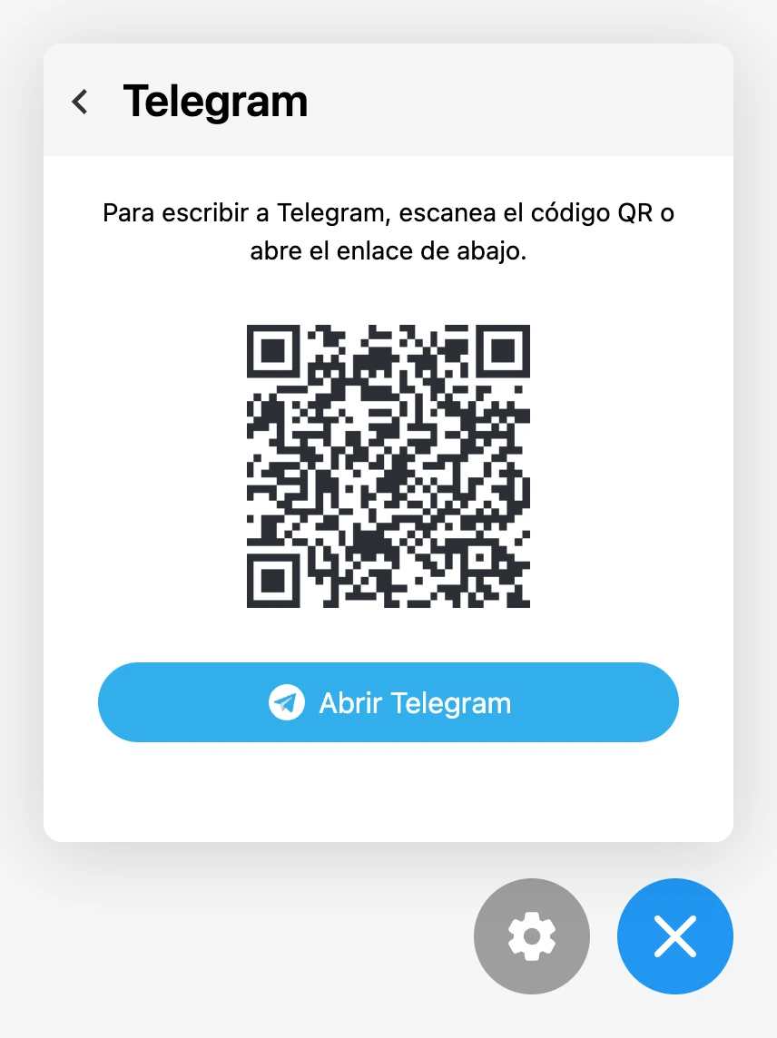 Un enlace en una pantalla grande: código QR y un botón