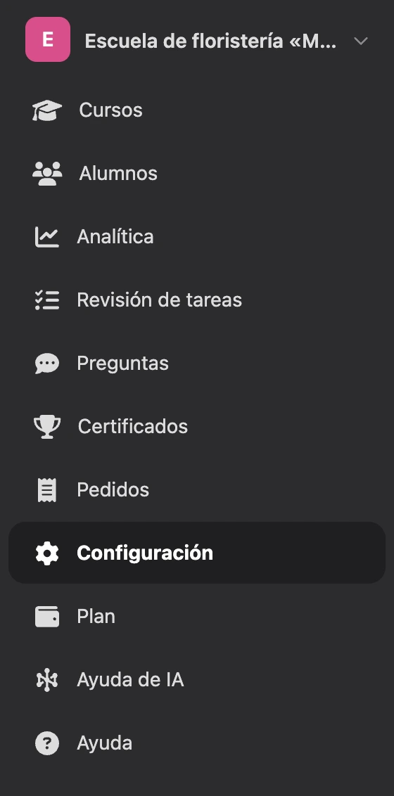 El menú de la escuela