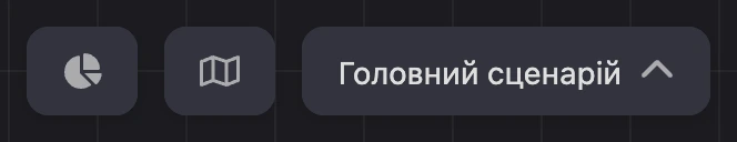 Нижня панель: конверсії, мінікарта й назва сценарію