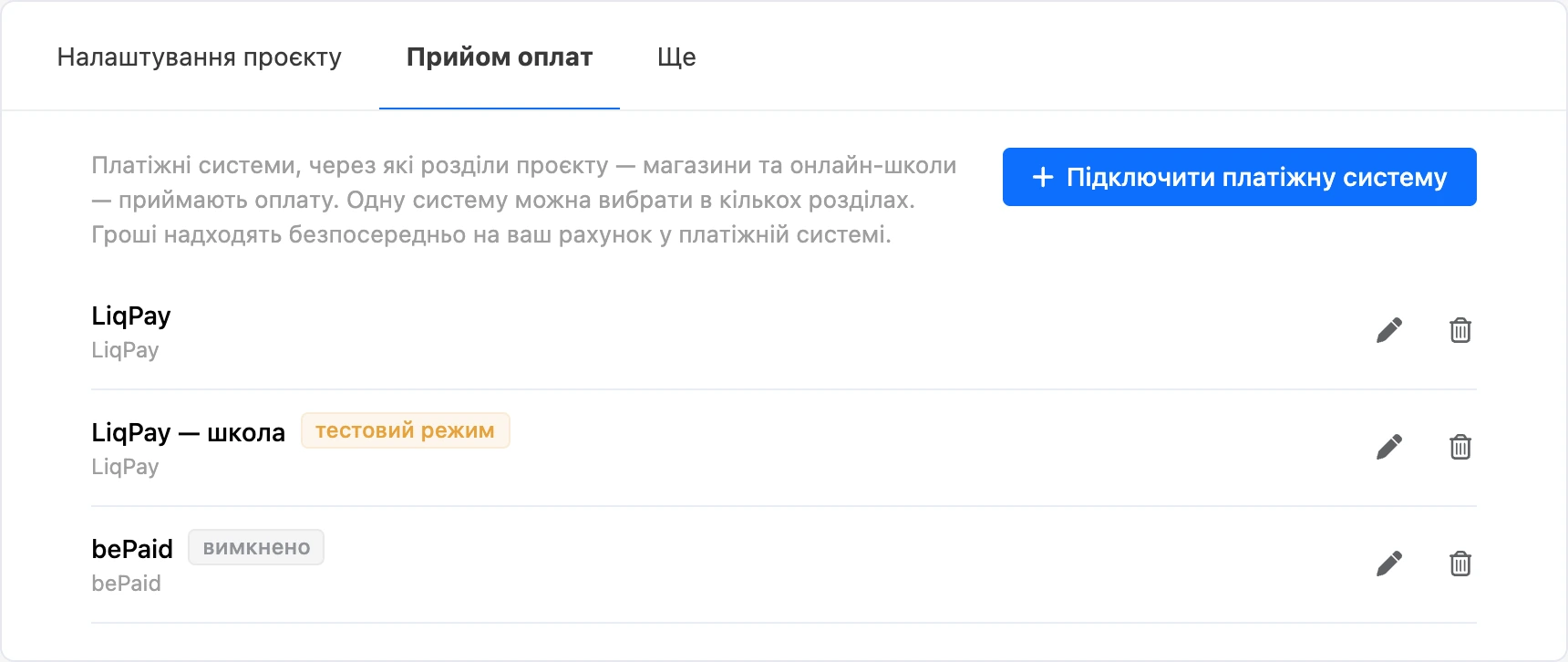 Список підключень з позначками